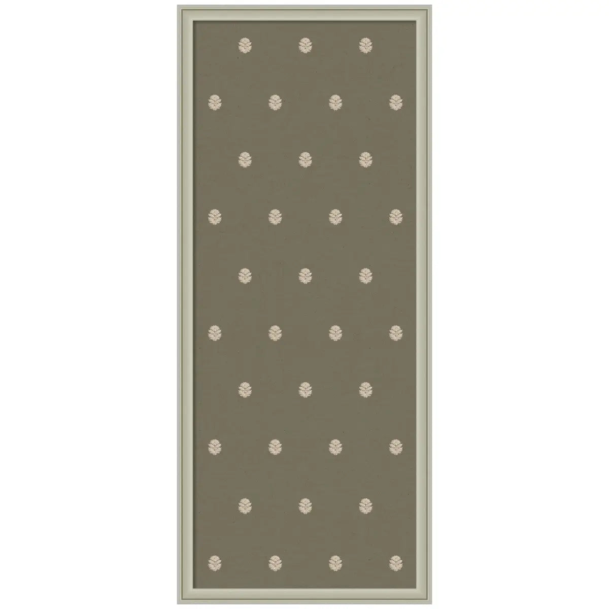 Pinboard Bulletin Board - Green Botanical Block Print - Florence Silver / 18x42 - kateandlaurel
