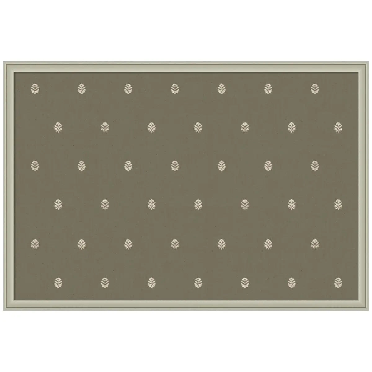 Pinboard Bulletin Board - Green Botanical Block Print - Florence Silver / 38x26 - kateandlaurel