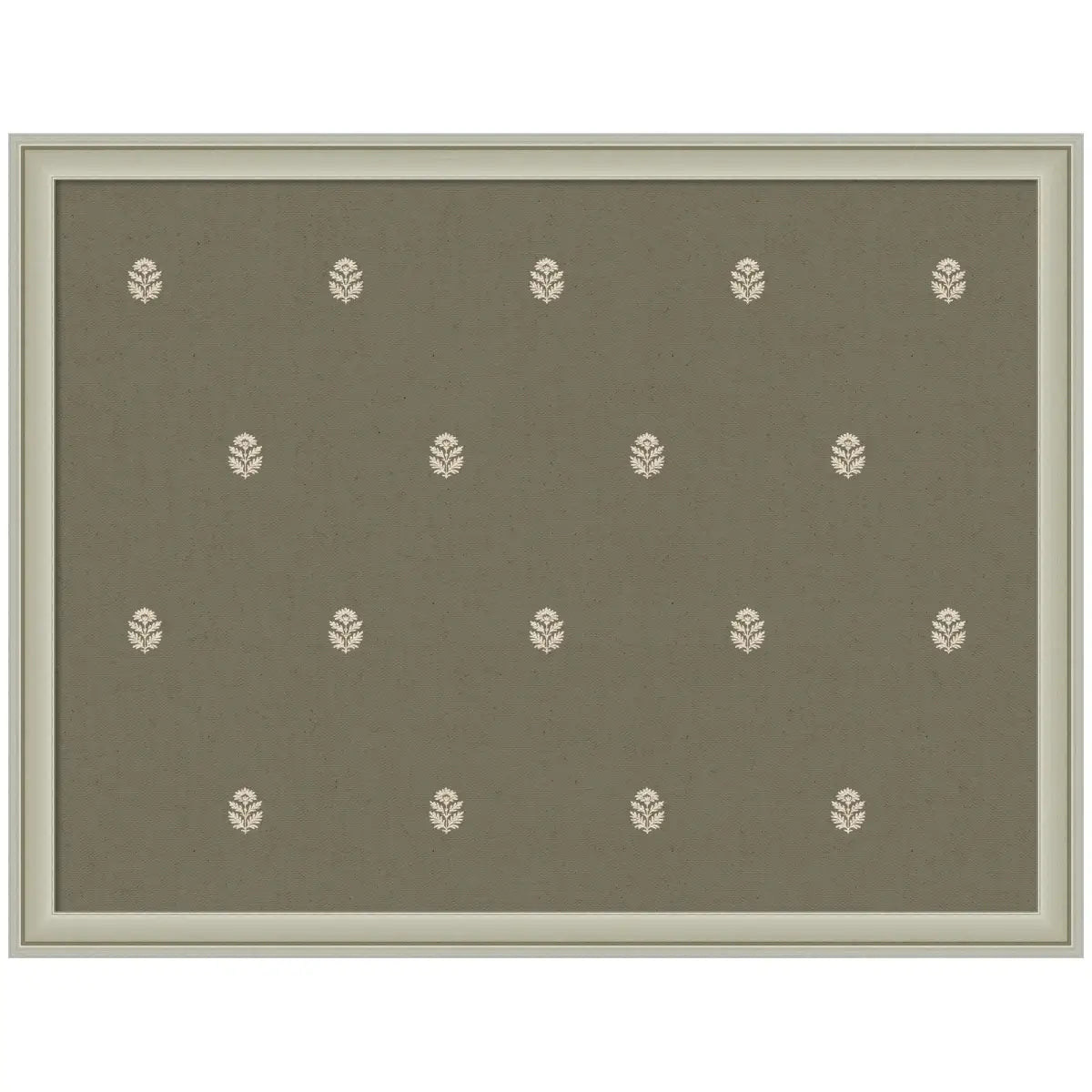 Pinboard Bulletin Board - Green Botanical Block Print - Florence Silver / 26x20 - kateandlaurel