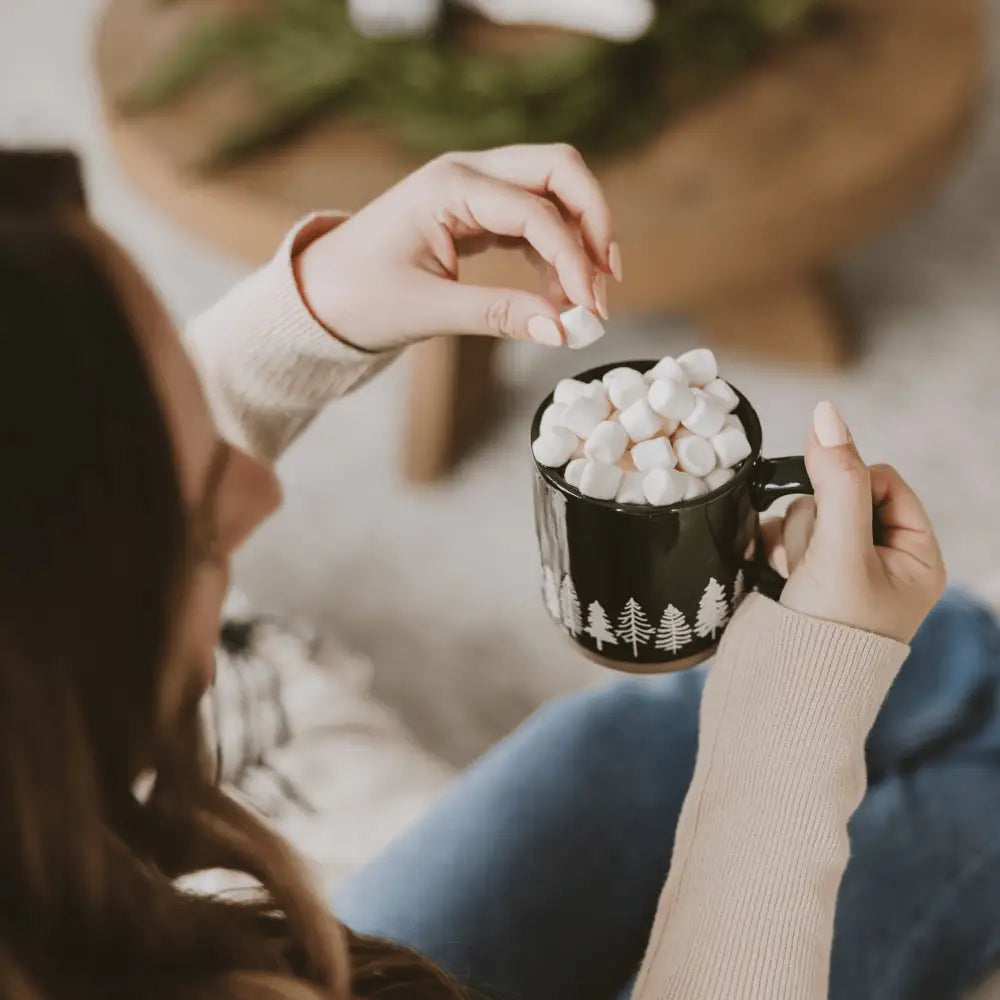 Pine Trees 14oz. Stoneware Coffee Mug - Sweet Water Decor