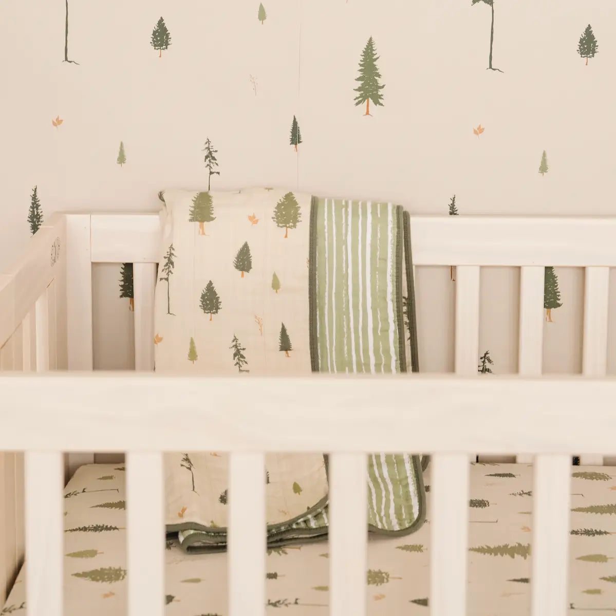Pine Wallpaper - Little Pine Trees for Kids - by Saranoni - Loomwell Home Goods