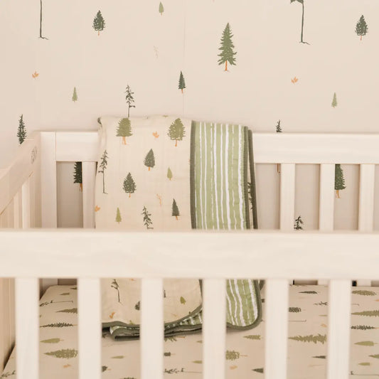 Pine Wallpaper - Little Pine Trees for Kids - by Saranoni - Loomwell Home Goods