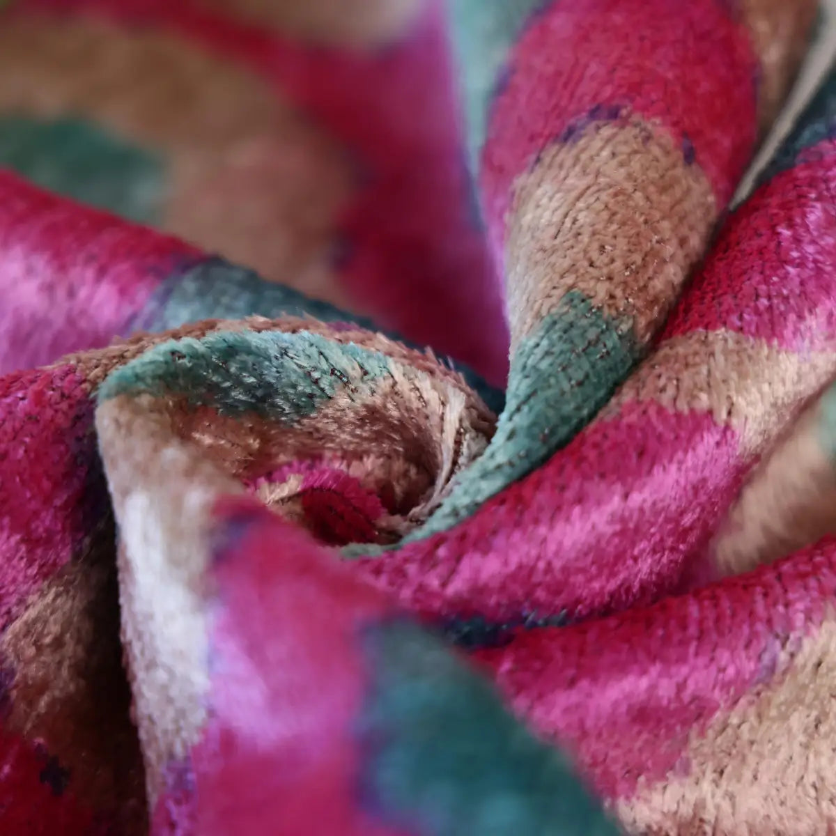 Pink and Aqua Circle Silk Velvet Pillow 16x24 Handmade Luxury Cushion - Canvello