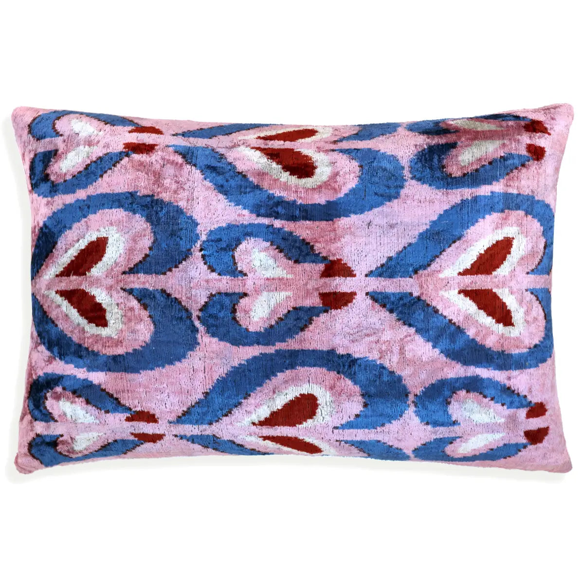 Luxury Velvet Pillow – Handmade Modern Heart Pattern 16x24 Lumbar - Canvello