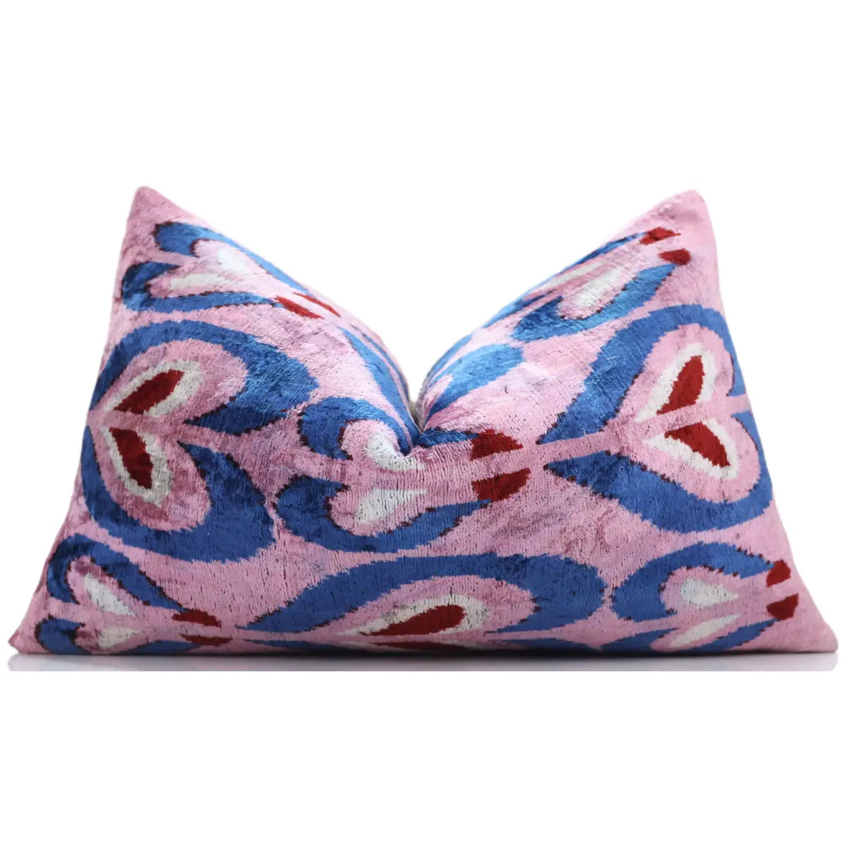 Luxury Velvet Pillow – Handmade Modern Heart Pattern 16x24 Lumbar - Canvello