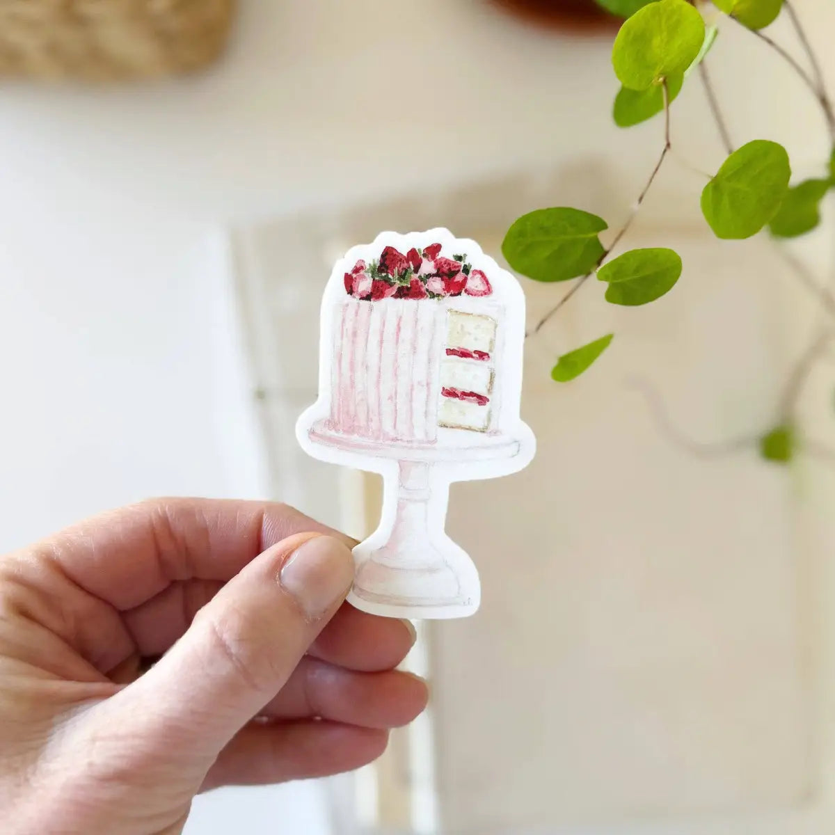 Pink Cake Vinyl Sticker - emily lex studio