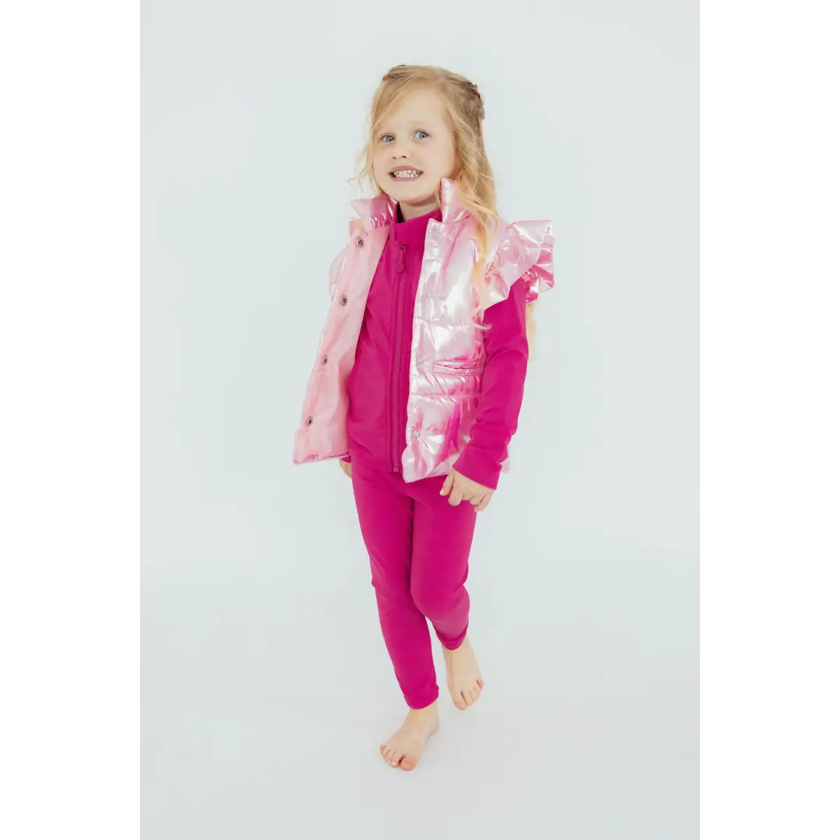 Pink Iridescent Puffer Vest - Mila & Rose ®