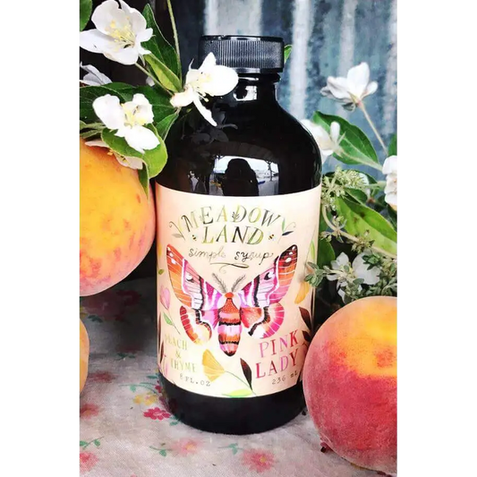Pink Lady Simple Syrup - Peach & Thyme - Cocktails and Desserts - Meadowland Syrup