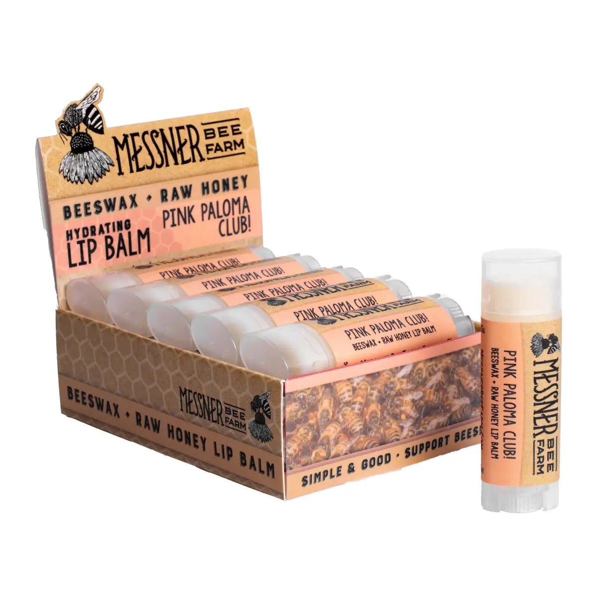 Lip Balm - Pink Paloma Club - Handmade with Beeswax - Messner Bee Farm