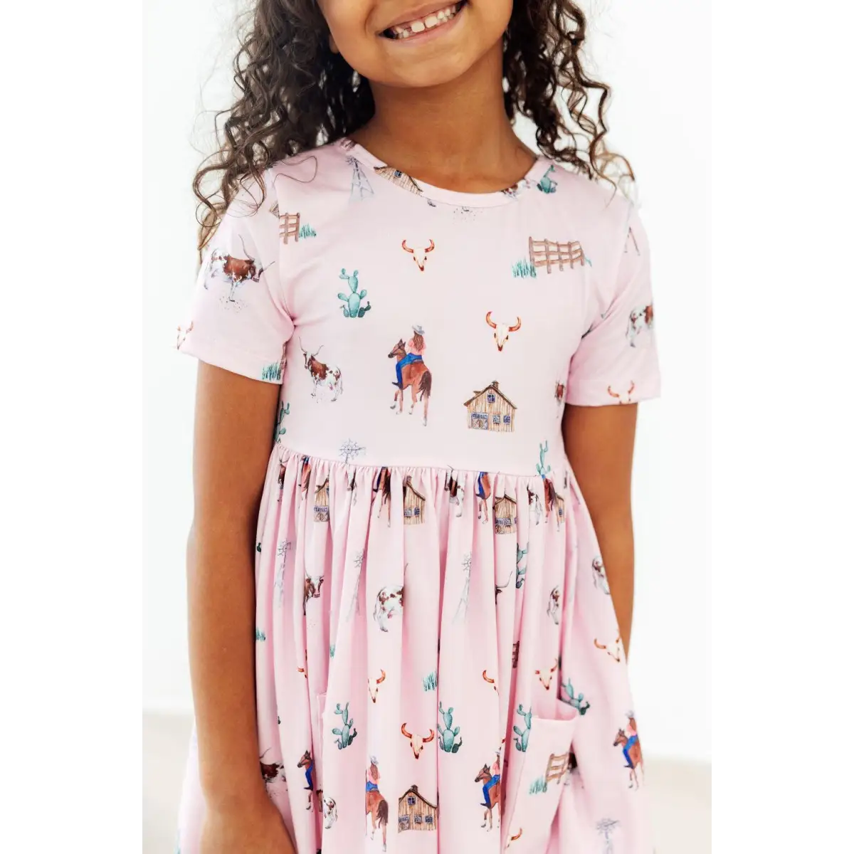 Pocket Twirl Dress - Pink Ranch Hand - Cowgirl - 6-12M - Mila & Rose ®