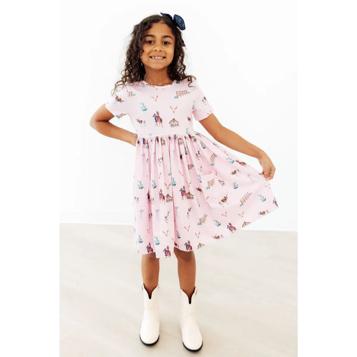 Pocket Twirl Dress - Pink Ranch Hand - Cowgirl - Mila & Rose ®