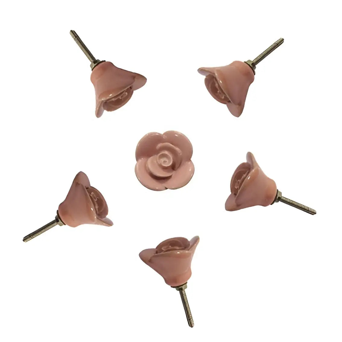 Pink Rose Ceramic Knob (each) - Perilla Home