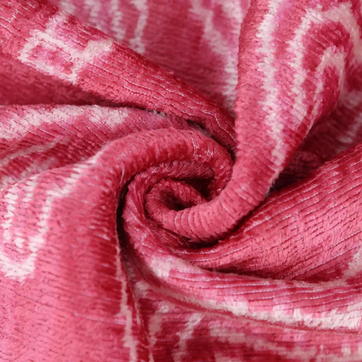 Pink White Zebra Silk Velvet Pillow – 20x20 Handmade Ikat Animal Cushion - Canvello