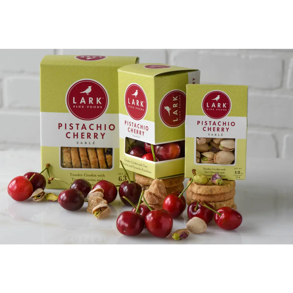 Pistachio Cherry Sable Cookies - Lark Fine Foods