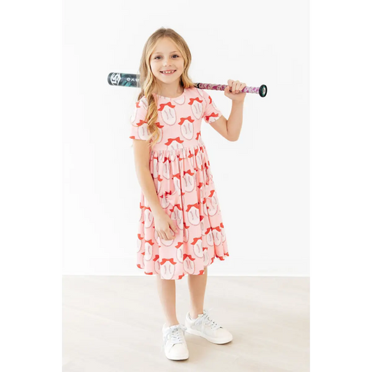 Pocket Twirl Dress - Pitcher Perfect - Baseball - Mila & Rose ®