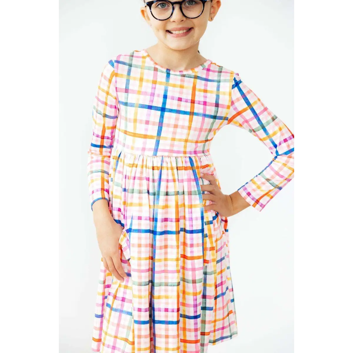 Plaid About You L/S Pocket Twirl Dress - Mila & Rose ®