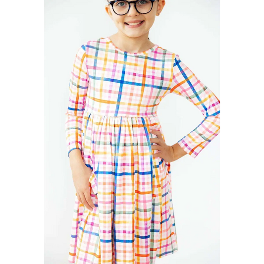 Plaid About You L/S Pocket Twirl Dress - Mila & Rose ®