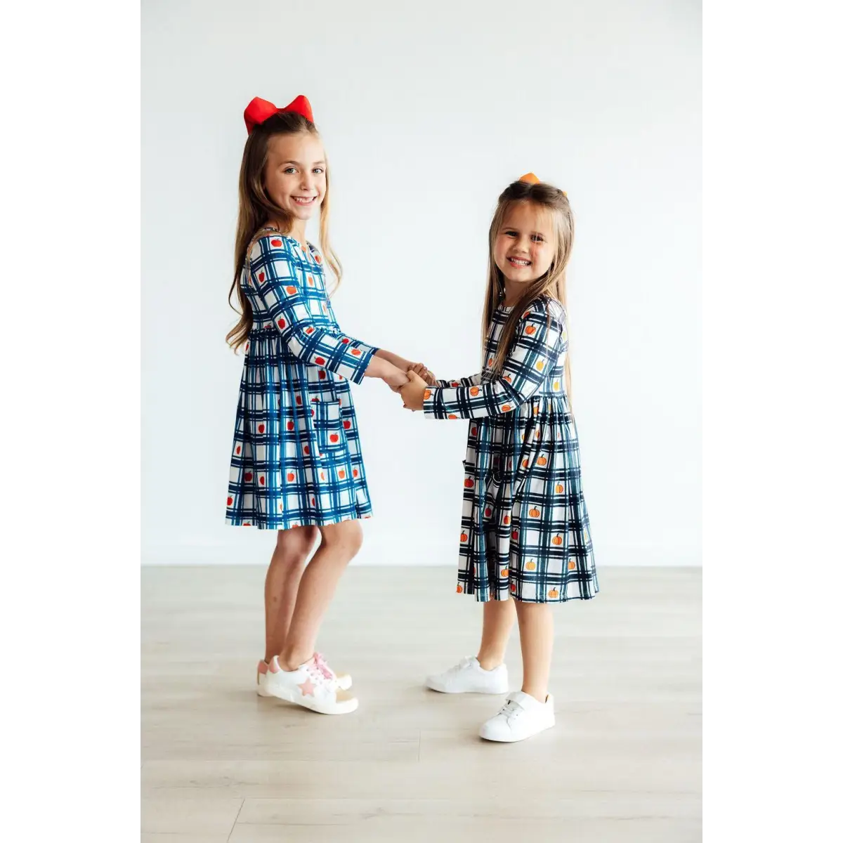Plaid Apples Pocket Twirl Dress - Mila & Rose ®