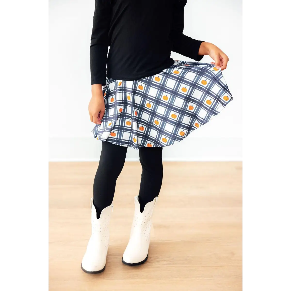 Plaid Pumpkins Twirl Skirt with Leggings - Mila & Rose ®