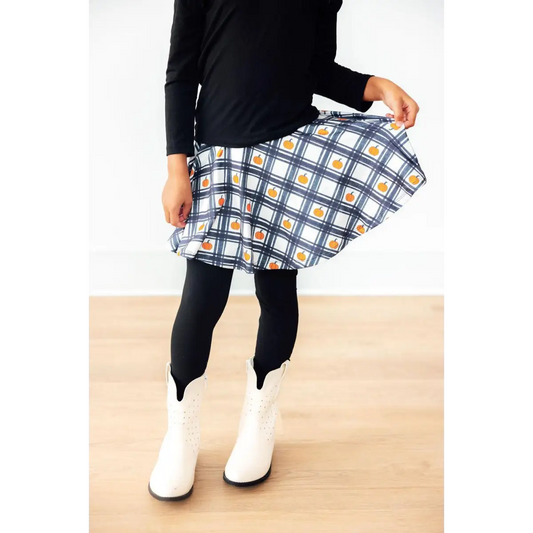 Plaid Pumpkins Twirl Skirt with Leggings - Mila & Rose ®