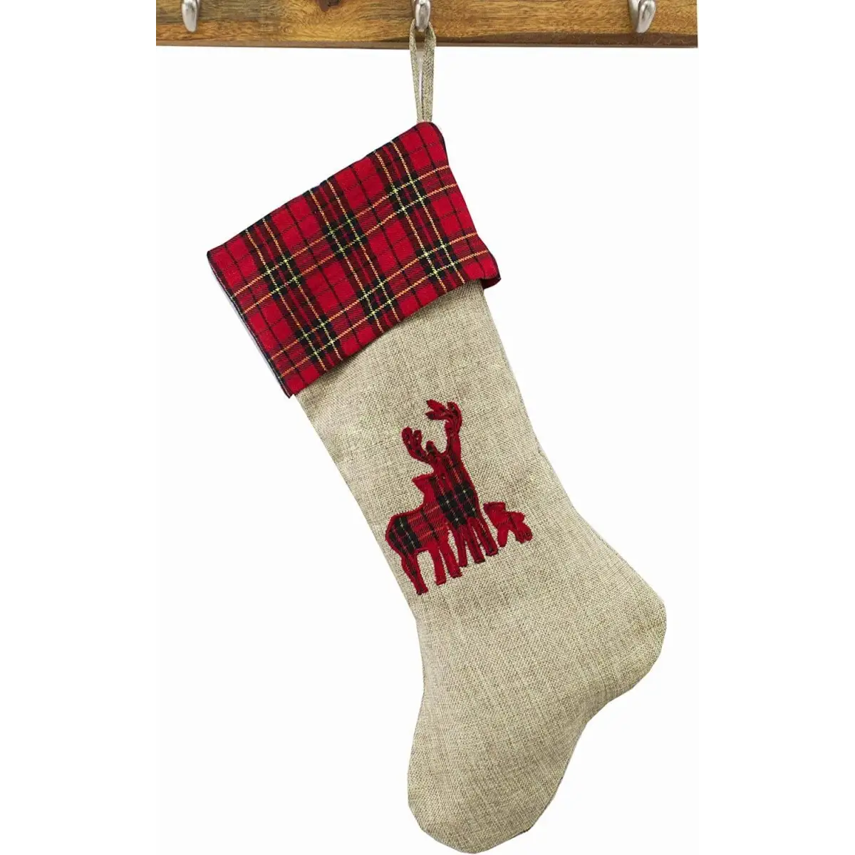 Plaid Ruffle and Bow Christmas Stocking - Fennco Styles