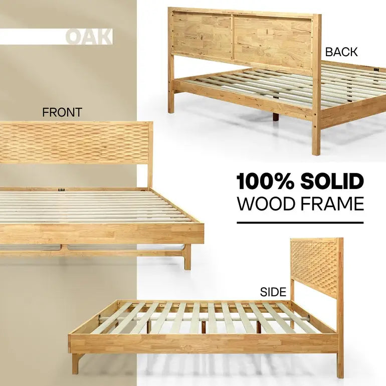 Platform Bed Frame with Headboard - Acacia Elara - Stylish and Durable Design - Megsu