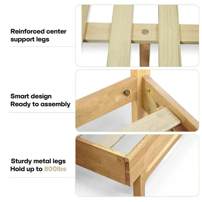 Platform Bed Frame with Headboard - Acacia Elara - Stylish and Durable Design - Megsu