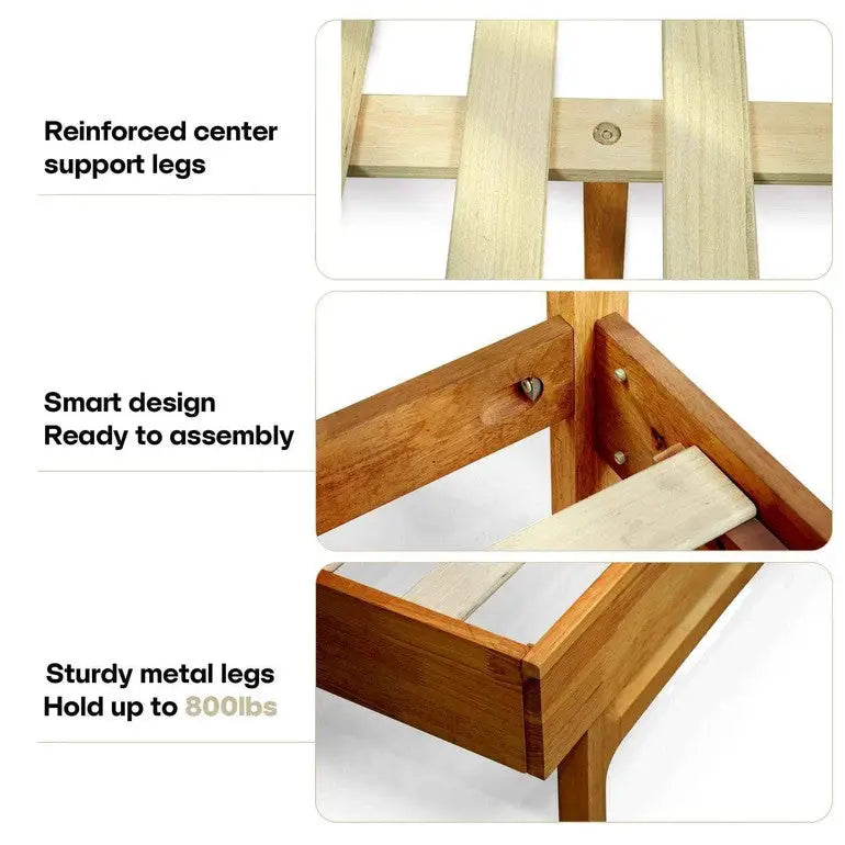 Platform Bed Frame with Headboard - Acacia Elara - Stylish and Durable Design - Megsu