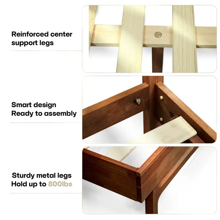 Platform Bed Frame with Headboard - Acacia Elara - Stylish and Durable Design - Megsu