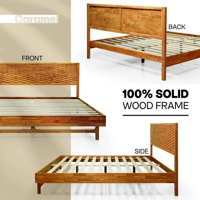 Platform Bed Frame with Headboard - Acacia Elara - Stylish and Durable Design - Megsu