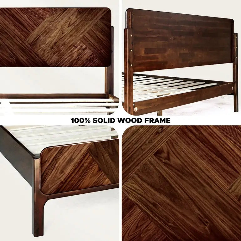 Platform Bed Frame with Headboard - Rorns Bifrost - Modern Bedrooms - Megsu