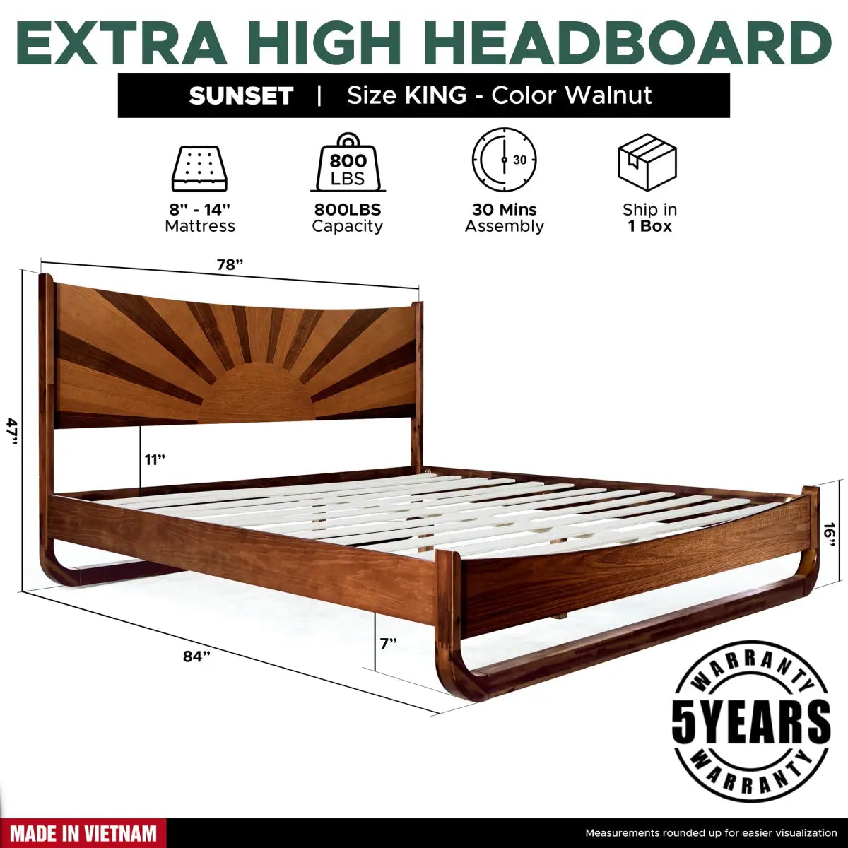 Platform Bed Frame with Headboard for Ultimate Bedroom Style - Megsu