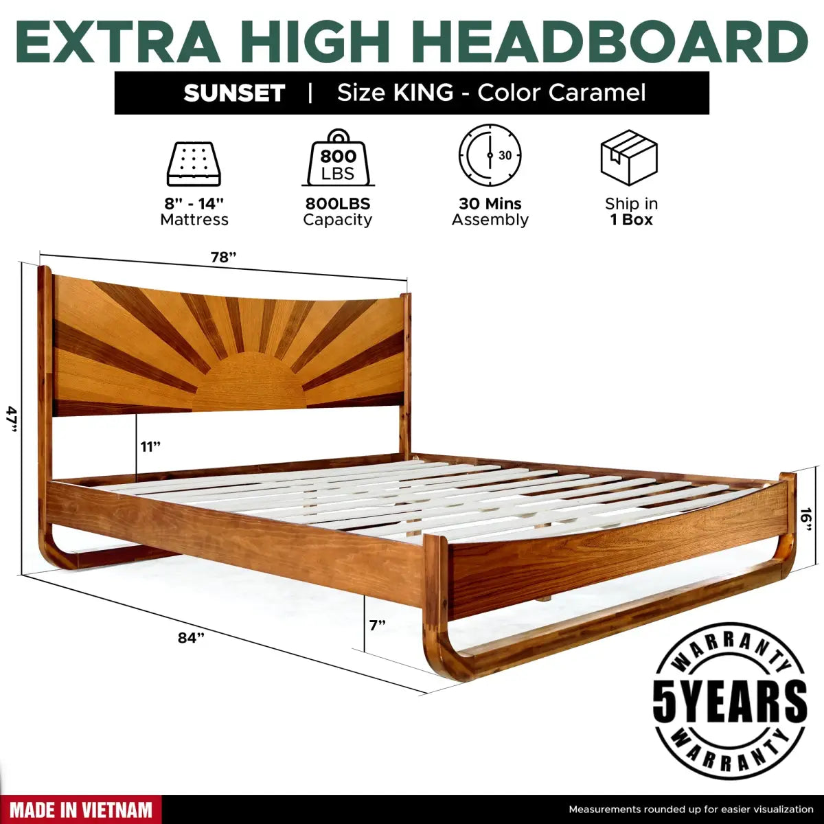 Platform Bed Frame with Headboard for Ultimate Bedroom Style - Megsu