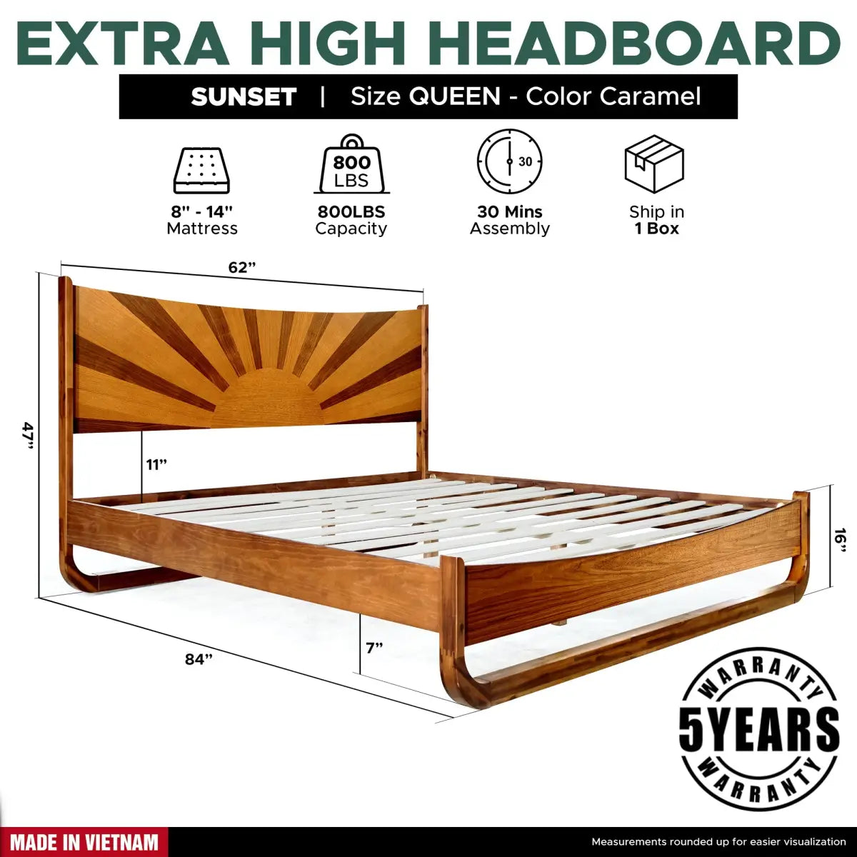 Platform Bed Frame with Headboard for Ultimate Bedroom Style - Megsu