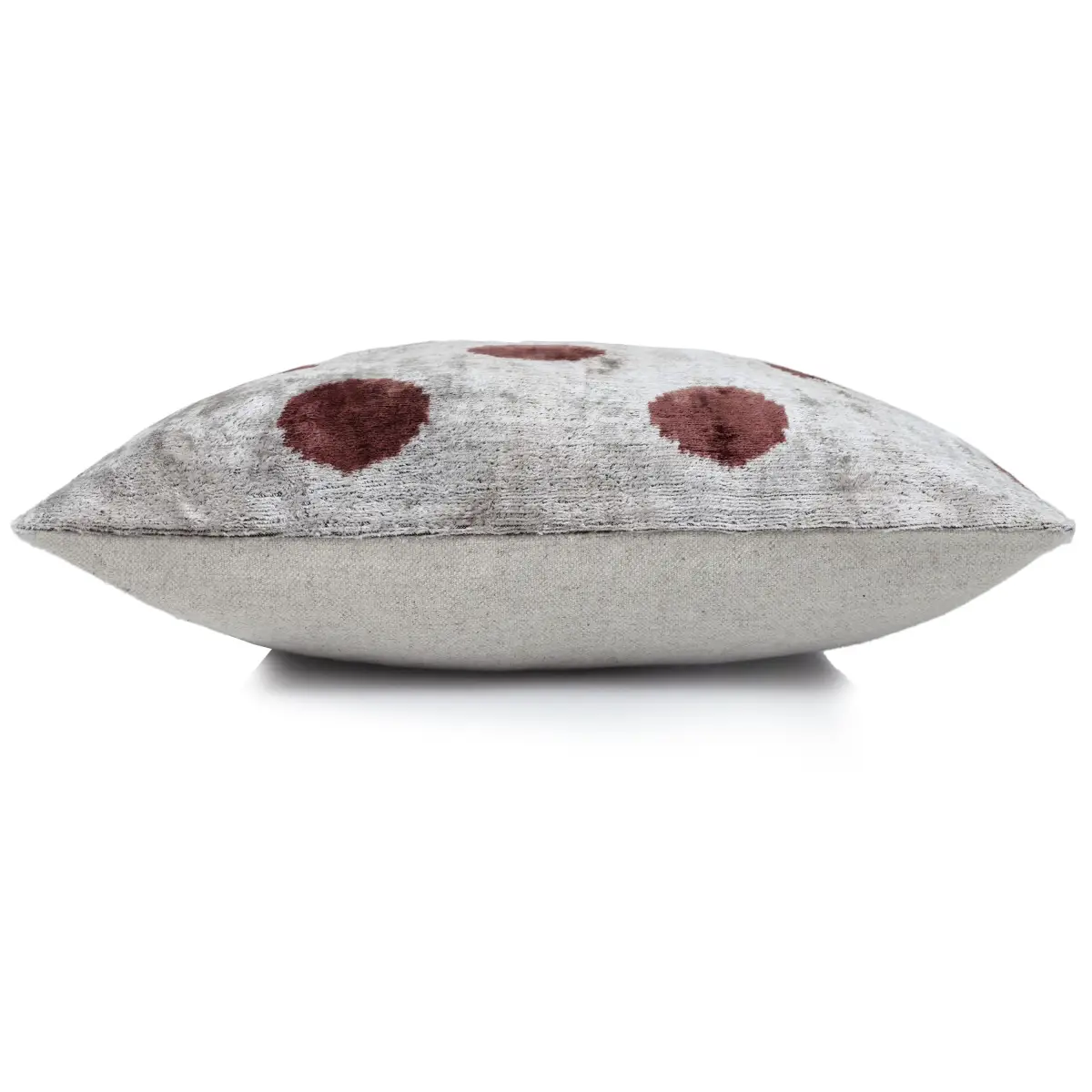 Platinum & Rust Modernist Dot Silk Velvet Pillow 20’’ x 20’’ - Canvello
