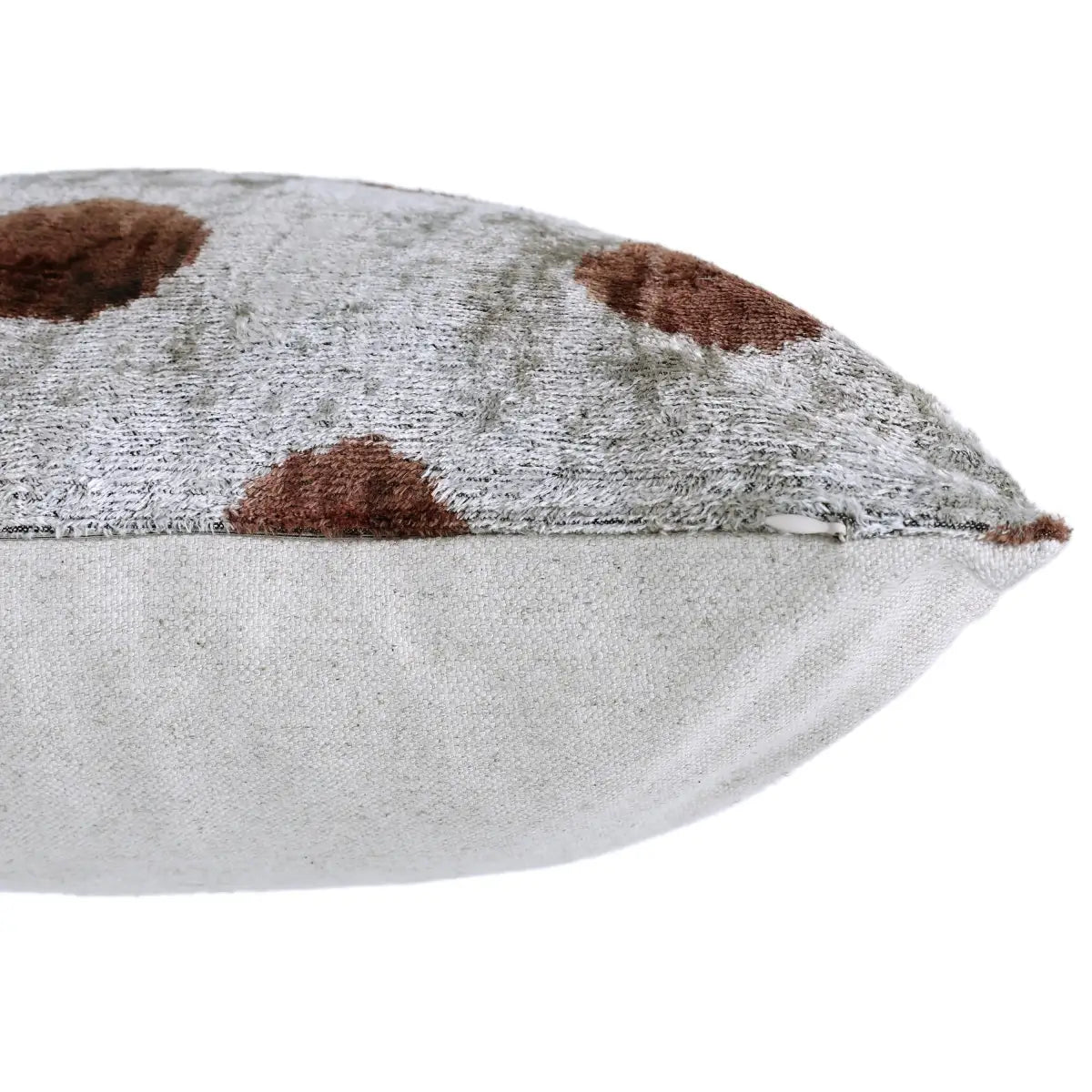 Platinum & Rust Modernist Dot Silk Velvet Pillow 20’’ x 20’’ - Canvello