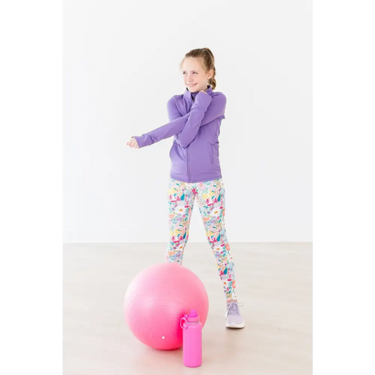 Playful Purple Full-Zip Ruffle Active Jacket - Mila & Rose ®