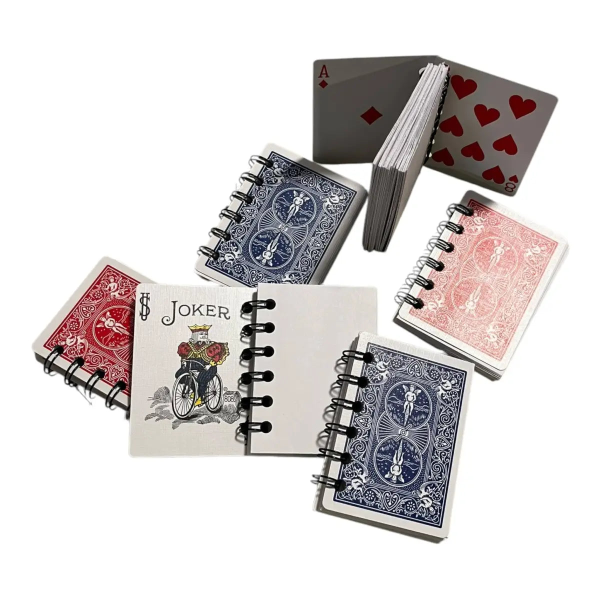 Playing Cards Mini Notebook - Upcycled and Handmade Notepad - StuckOnU Art