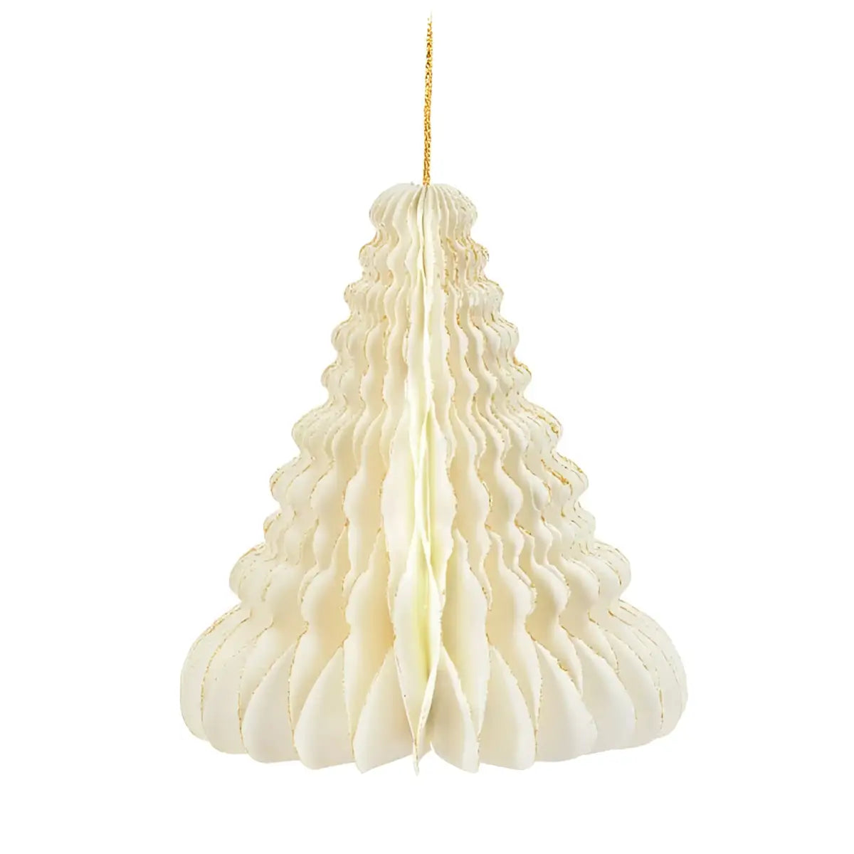 Pleat Fancy Tree Ornament - Ivory - 4’’H - Abbott