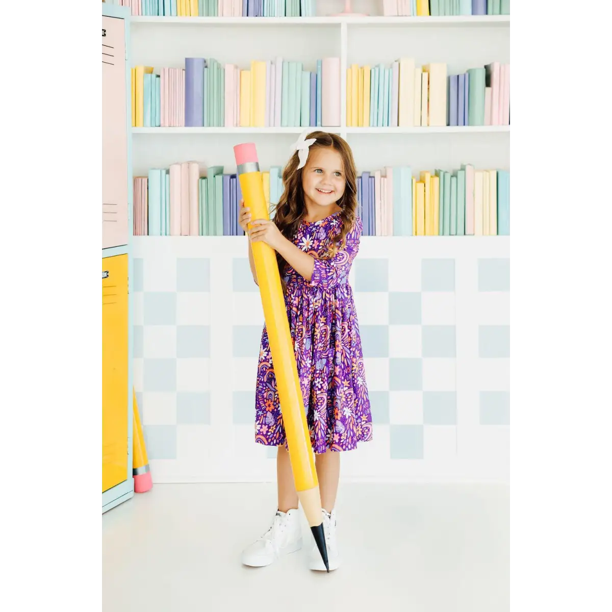 Pocket Twirl Dress - No Bad Days at School - 3/4 Sleeve - Mila & Rose ®