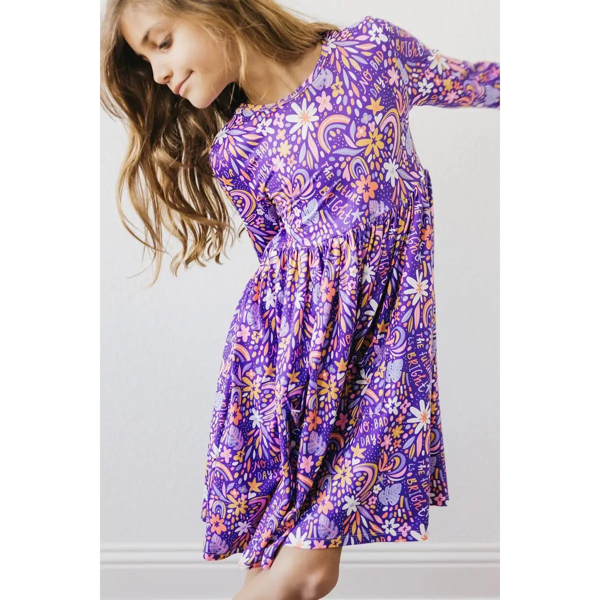 Pocket Twirl Dress - No Bad Days at School - 3/4 Sleeve - Mila & Rose ®