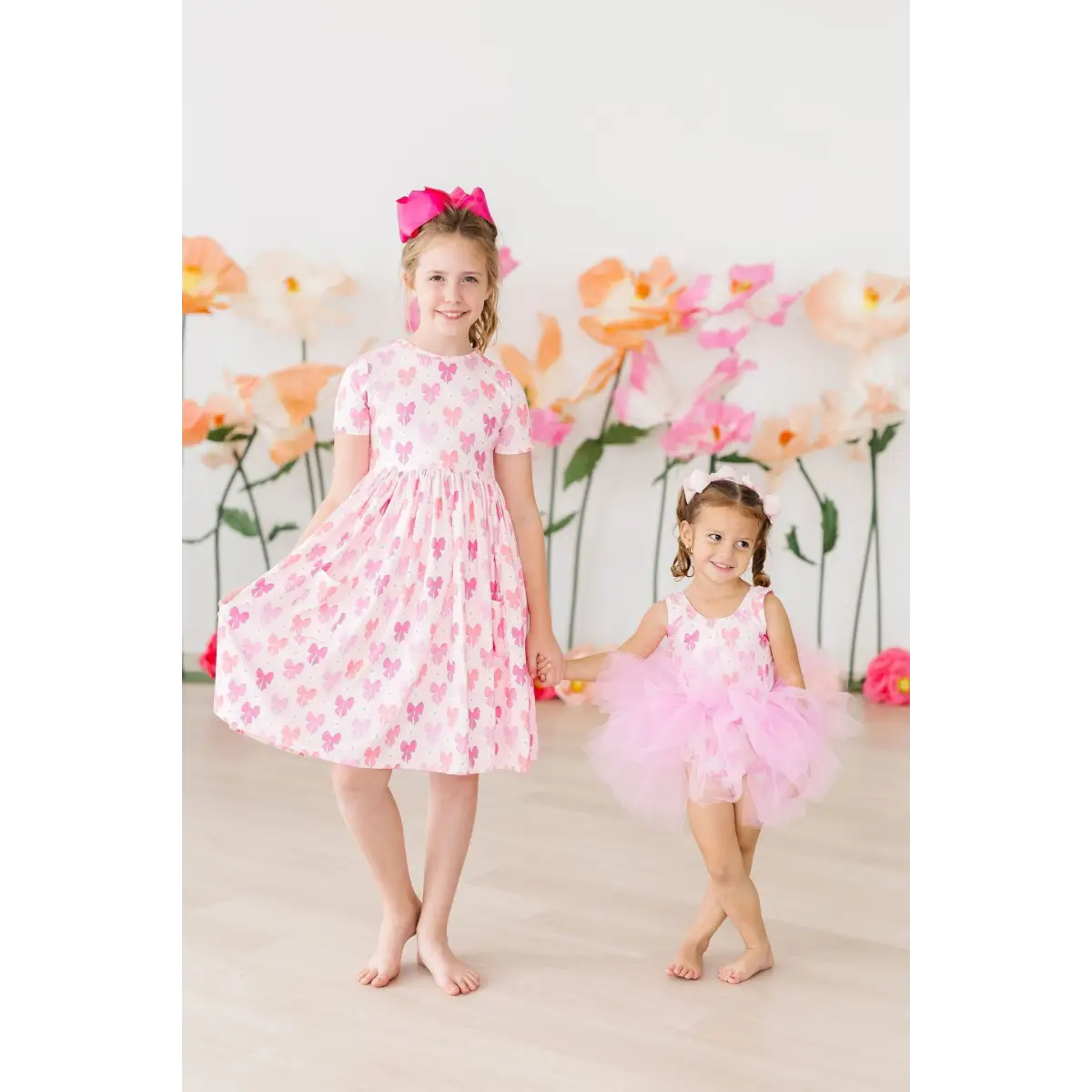 Pocket Twirl Dress - Bow Beauty - Pink Bows - Mila & Rose ®