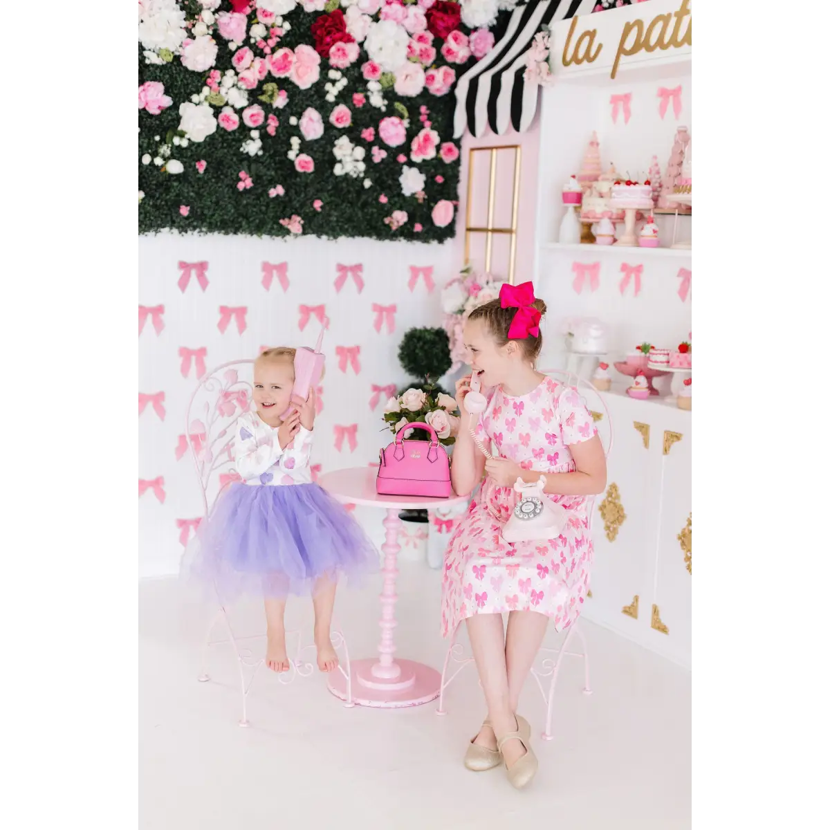 Pocket Twirl Dress - Bow Beauty - Pink Bows - Mila & Rose ®