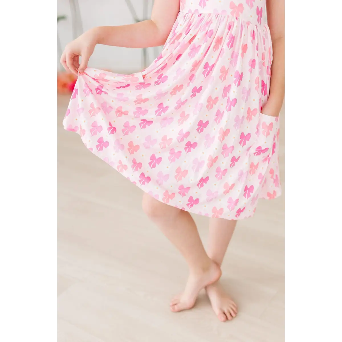 Pocket Twirl Dress - Bow Beauty - Pink Bows - Mila & Rose ®