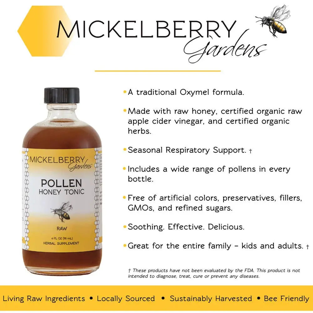 Herbal Honey Tonic - Pollen - Seasonal Allergy Support - Mickelberry Gardens