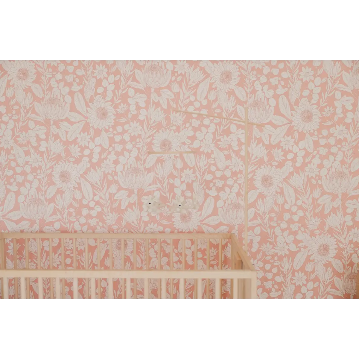 Polly Wallpaper - Pink Sunflower Botanical - by Lovely People Studio - Loomwell Home Goods