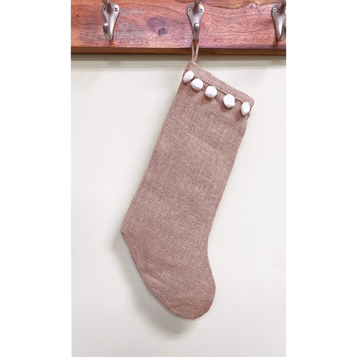 Pom Pom Jute Christmas Stocking - Fennco Styles