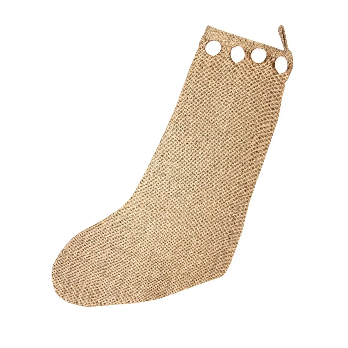 Pom Pom Jute Christmas Stocking - Fennco Styles