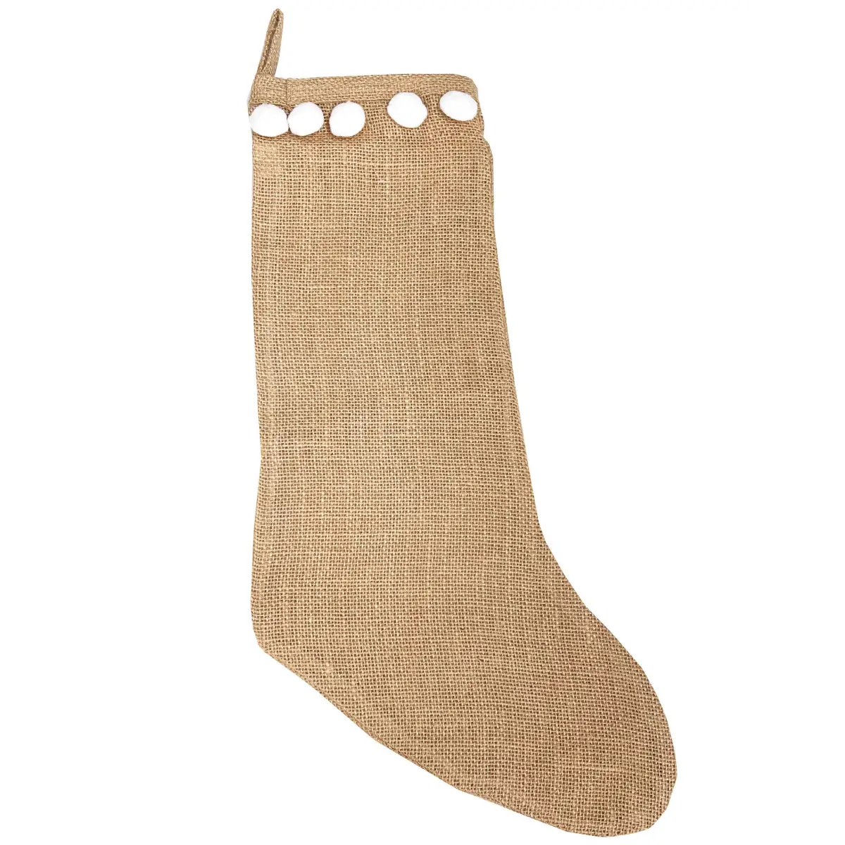 Pom Pom Jute Christmas Stocking - Fennco Styles