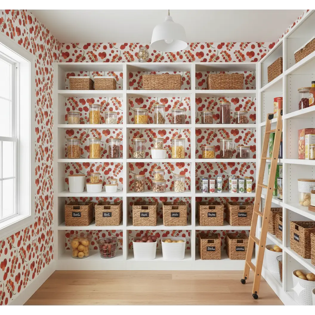 Pomodori Wallpaper - Bright Tomatoes - by Danielle Chandler Design - Loomwell Home Goods